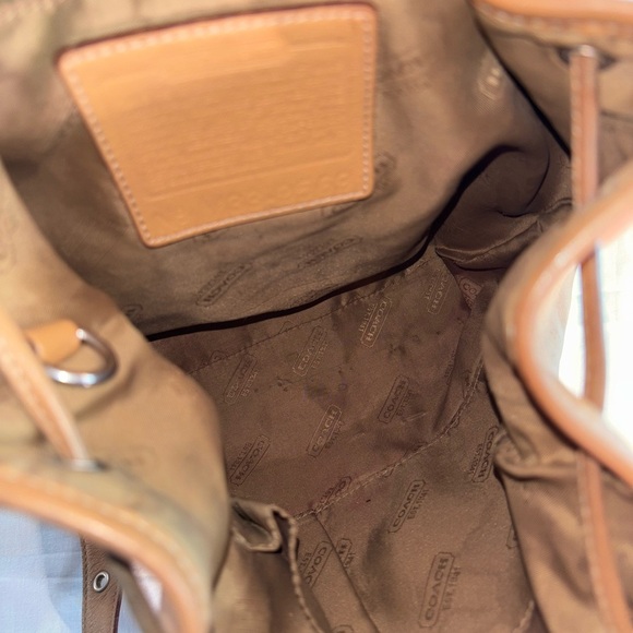 COACH Vintage Light Tan Leather Legacy Drawstring Backpack Bag - Picture 10 of 12